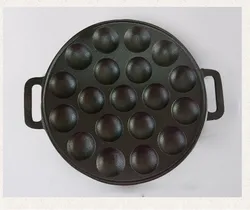 Custom Laser Logo Pancake Grill Pan 19 Holes Heavy Duty Non-Stick Cast Iron Poffertjes Pan