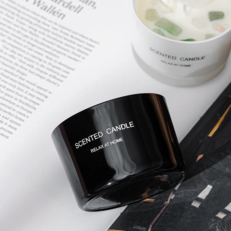 Private Label Essential Oil Bougies Glass Jars Aromatherapy Luxury Crystal Soy Wax Bougies