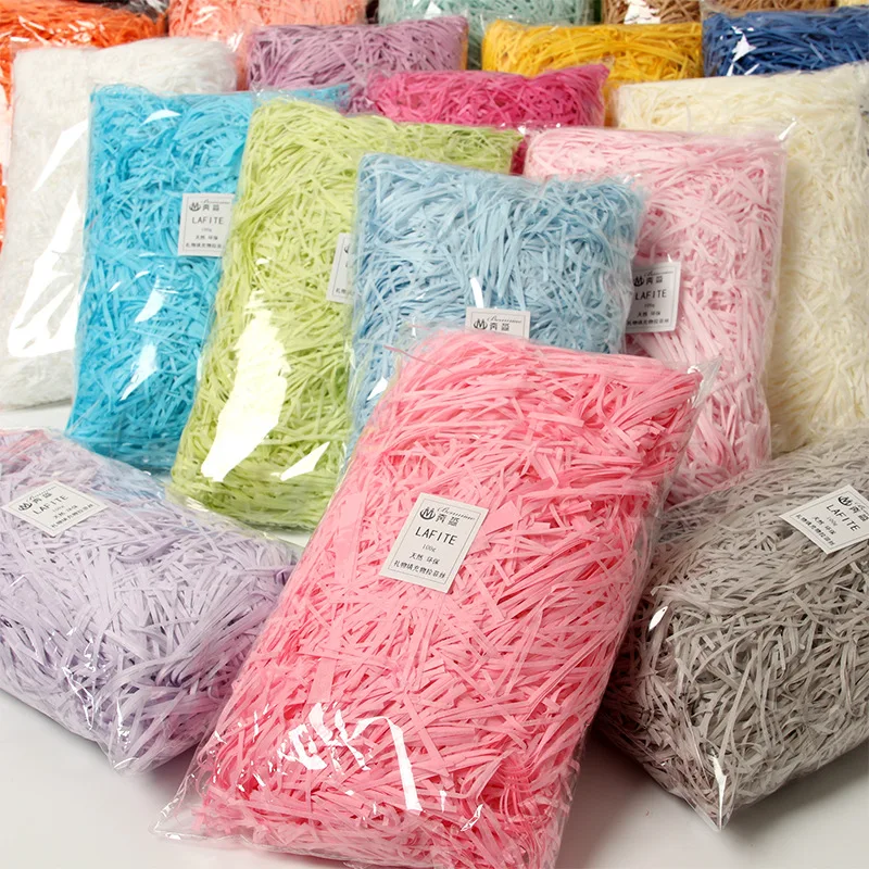 Multicolored CUT Raffia Paper Crinkle Confetti Shredded Shreds for Gift Box Wrapping Empty Basket Filler DIY Gift Wrapping