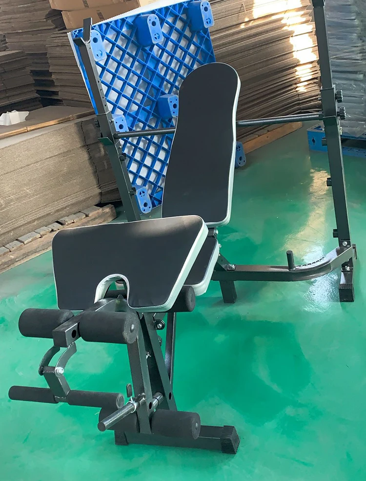  Foldable Adjustable Versatile Workout Bench and Barbell Squat Rack Strength Training for Home