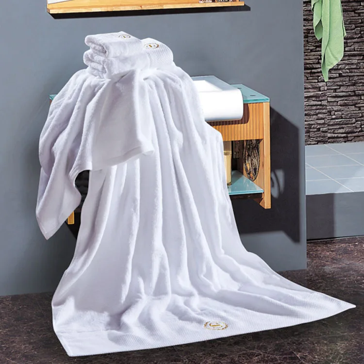 Fast Delivery Guangzhou Hotel Supplies Manufacturer Embroidered Logo 100% White Cotton Face Hand Bath Towel