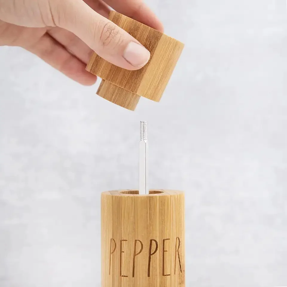 Elegant Sustainable bamboo Pepper and Salt Grinder Set for Seasoning Cooking Dining (1 pack)