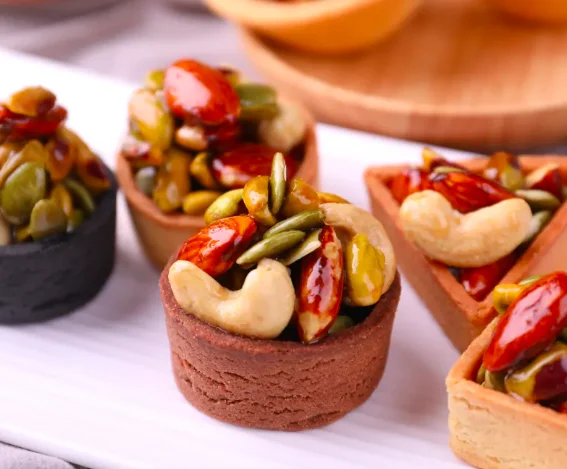 Wholesale Multi Flavored Egg Tart Skin Part Finished Product Pastry Tart Shell Mini Round Shape