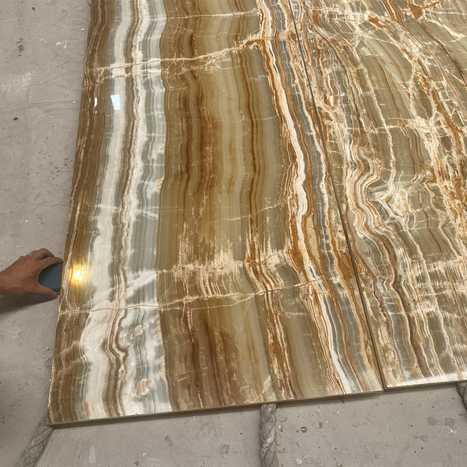 Translucent Black Sea Onyx Backlit Glass Panels For Ceiling , Bar top and surfaces