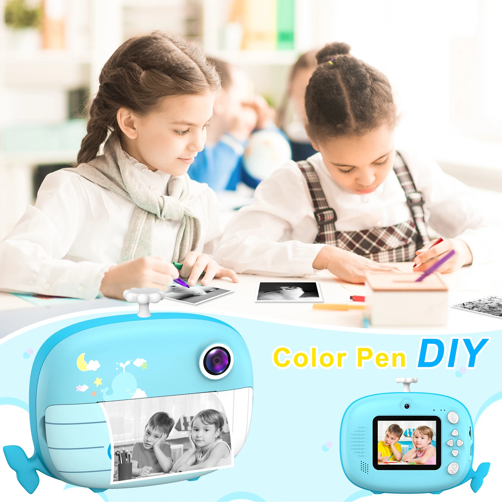 Promotion Digital Children Camera 1080P Hd Cartoon Instant Print Camera For Kids Video Kids camera