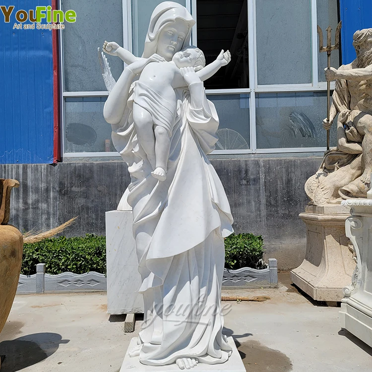 Life Size Mother Mary Statue and the Child Jesus for Sale