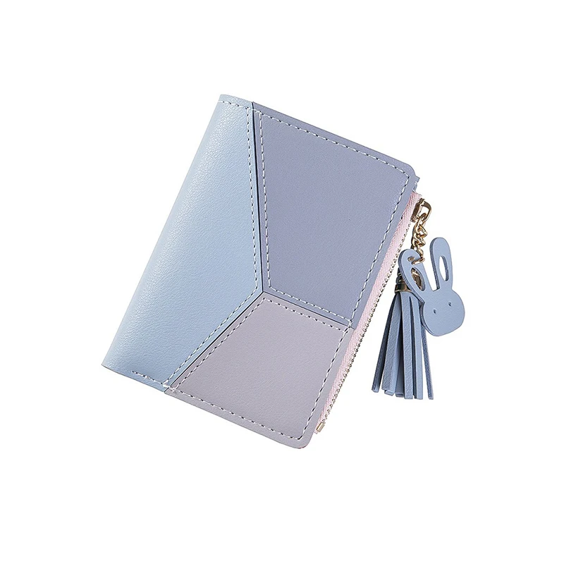 2024 Mini Cute Women Zipper Pocket Wallet Multi Card Case Card Holder Small Purse Rabbit Bunny Ear Tassel Short Wallet