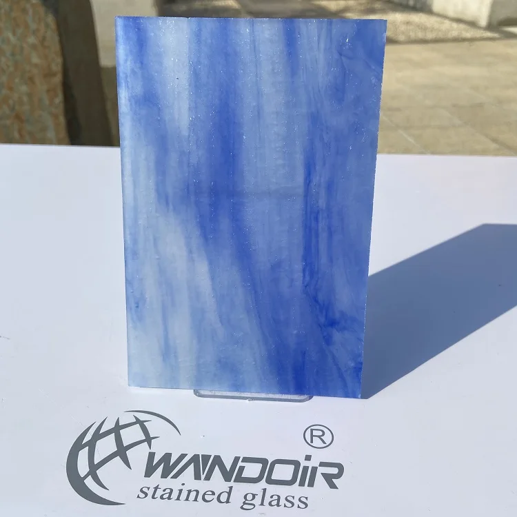 Ceiling dome art craft decorative 3mm deep blue ice jade texture stained glass sheet 1006SP