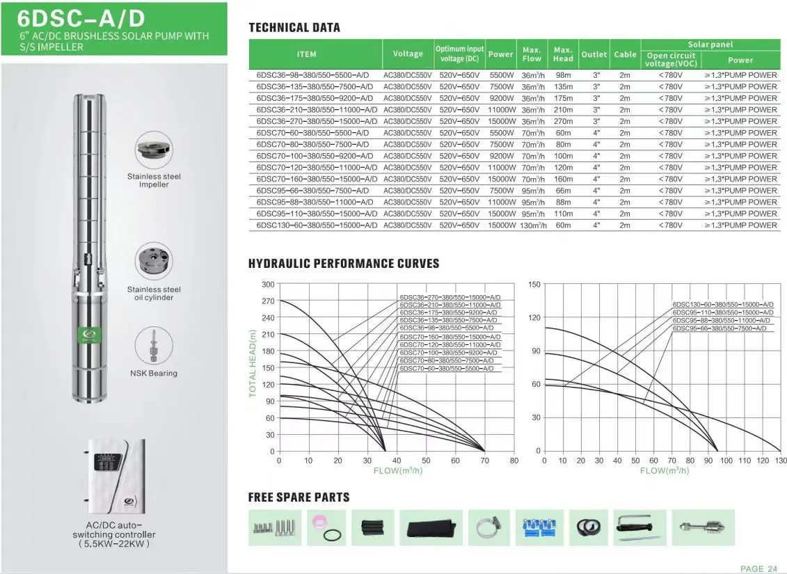 difful solar pump  10hp submersible solar water pump   solar water pump for agriculture farm irrigation
