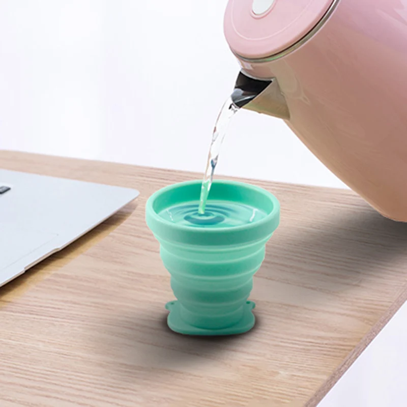 Sweet Pig Collapsible Silicone Water Cup Folding and Expandable tea Cup Travel Water Travel Hiking Camping Foldable Cup