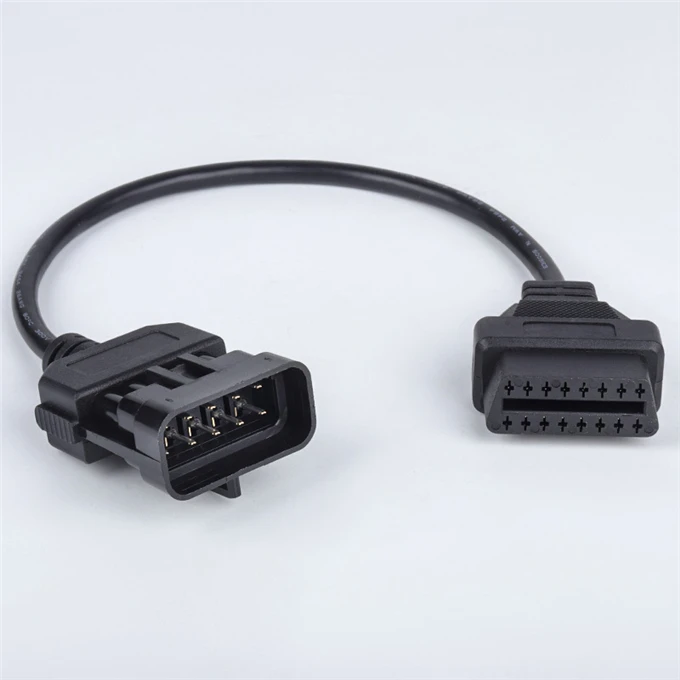 D Shape 10Pin Male to OBD2 16Pin Female Car Diagnostic Cable for Opel