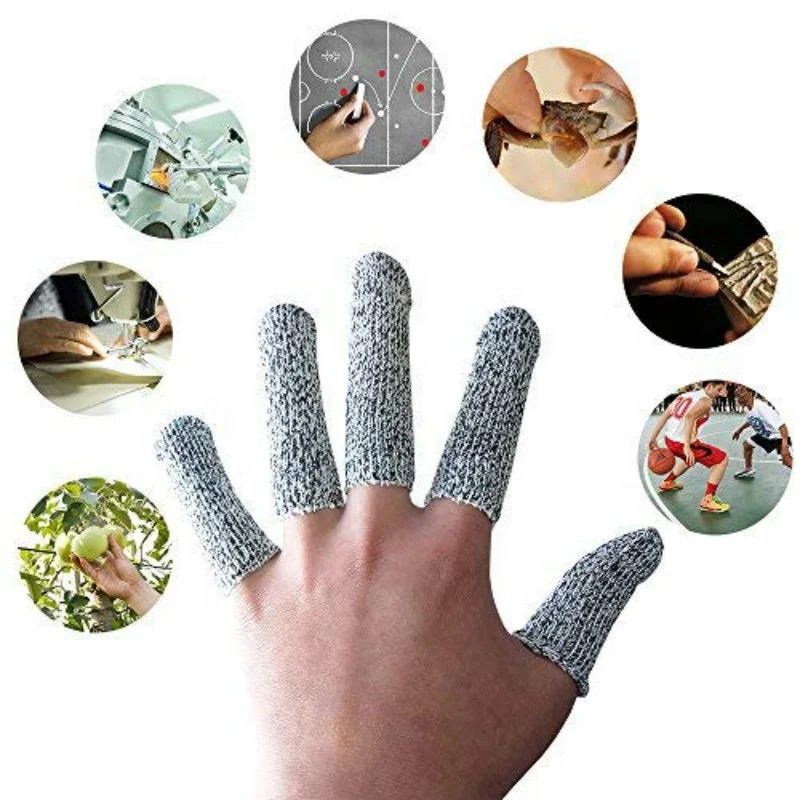 Level 5 HPPE Finger Cots Thumb Protector Protection Finger Sleeves Cut Resistant Gloves Substitute