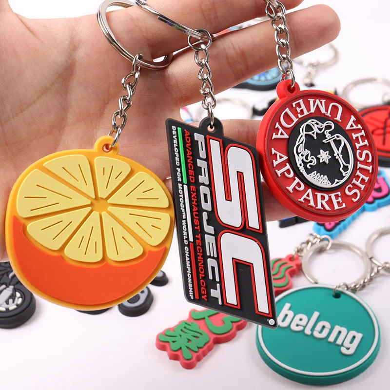 promotional rubber keychain keyring custom logo gifts keychains silicone key chains 2d 3d soft rubber pvc key chain