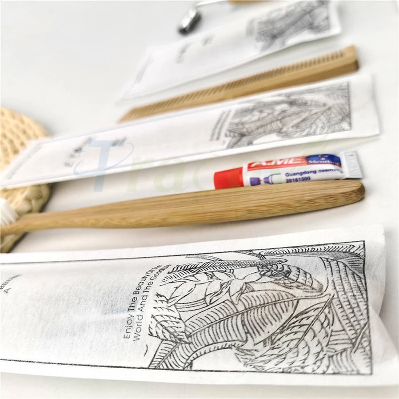 Custom Luxury OEM 5 Star Disposable Biodegradable Eco Friendly Guest Toiletries Kit Accessories Set for Bathroom Hotel Amenities