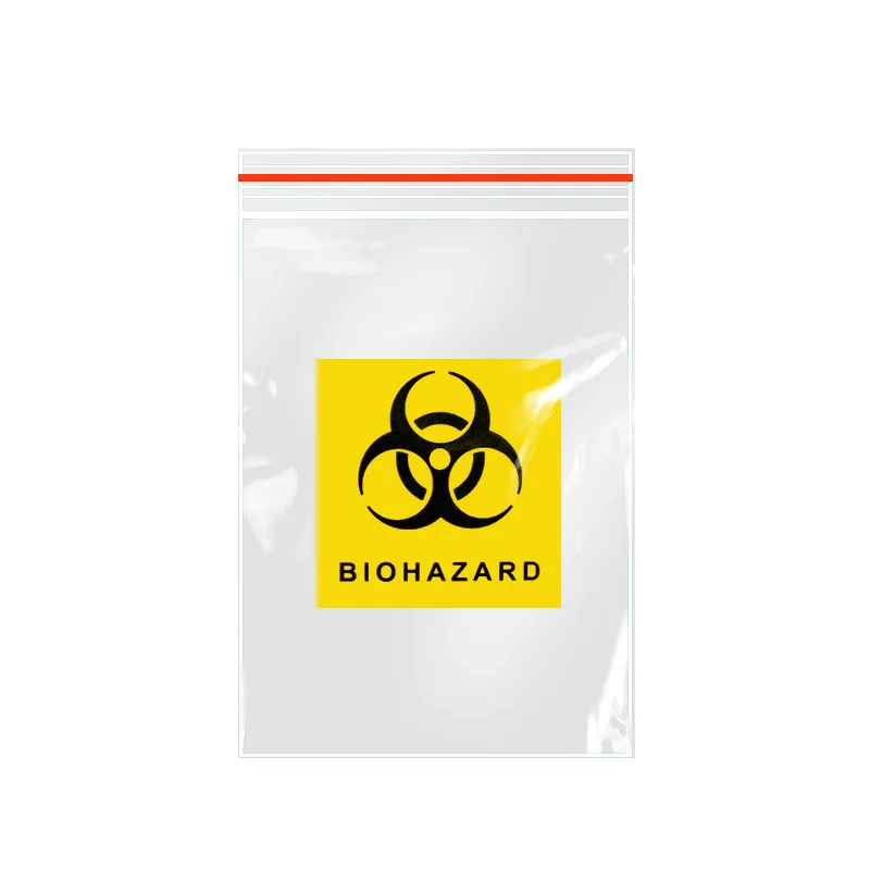 Medical test bag custom made biological specimen zipper bag biohazard  specimen bag