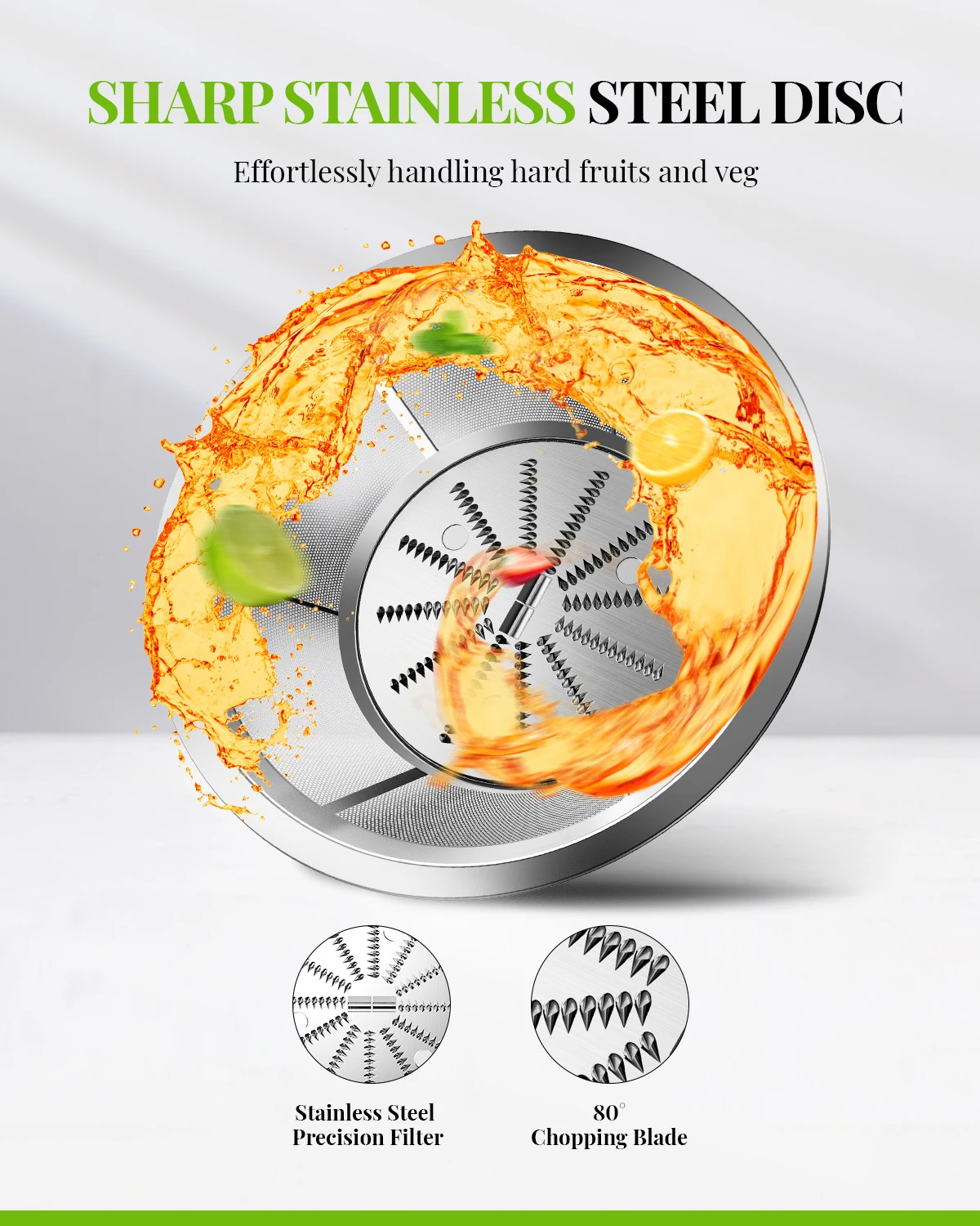 GDOR 2.5 Inch Feed Chute Faster Juicers Whole Fruits and Vegetables 3 Speeds Juice Residue Separation Juicer Machines