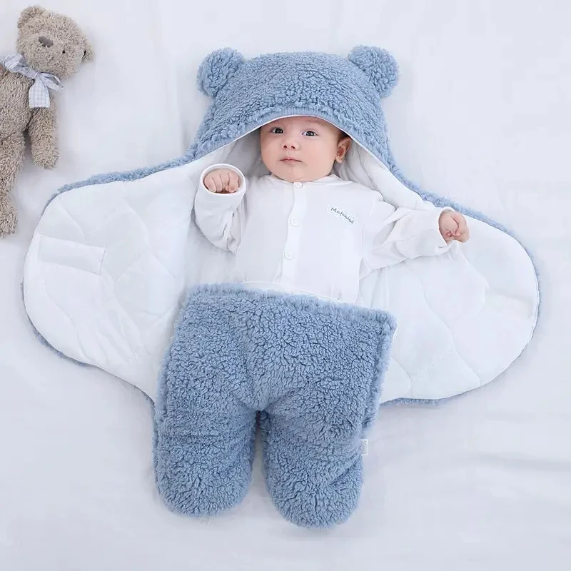 Newborn Baby sleep sack Soft Infant bear shaped plush Sleeping Bag Stroller Wrap Baby Products