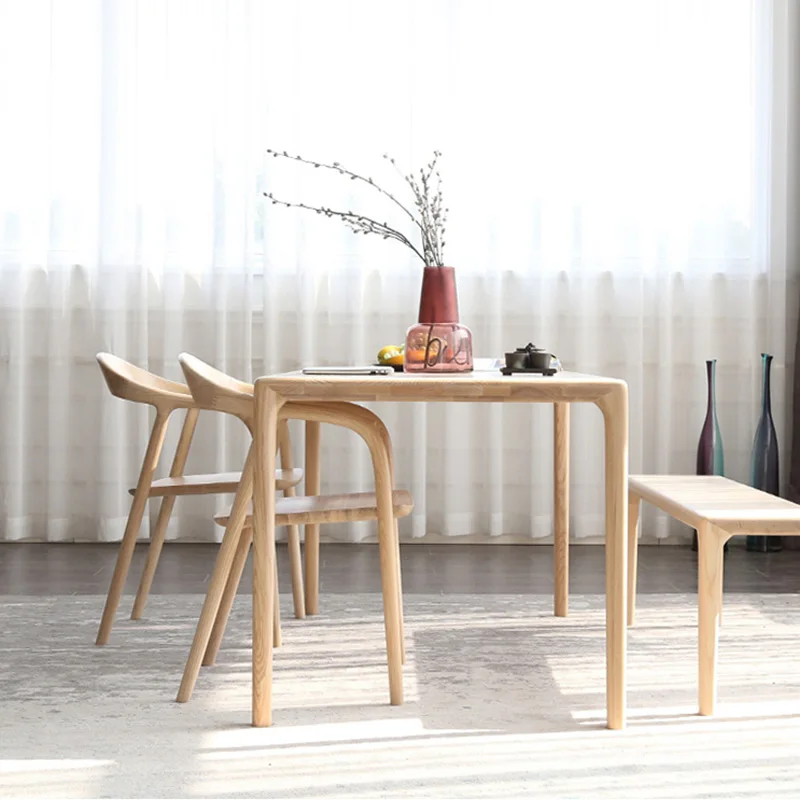Minimalist modern nordic comedor 4 sillas de oak wood chairs wooden dining arm chair for restaurant silla para restaurante