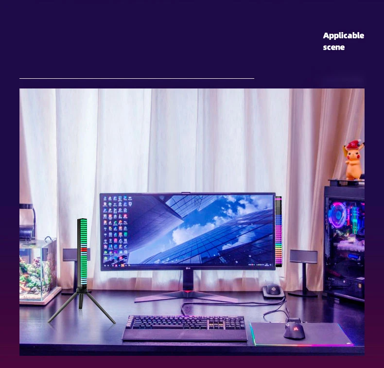 Bokun 3D New Product For Rear Glass Led Sound Activated Equalizer Car Neon El Light Music Rhythm Jump Flash Lamp Sticker Styling