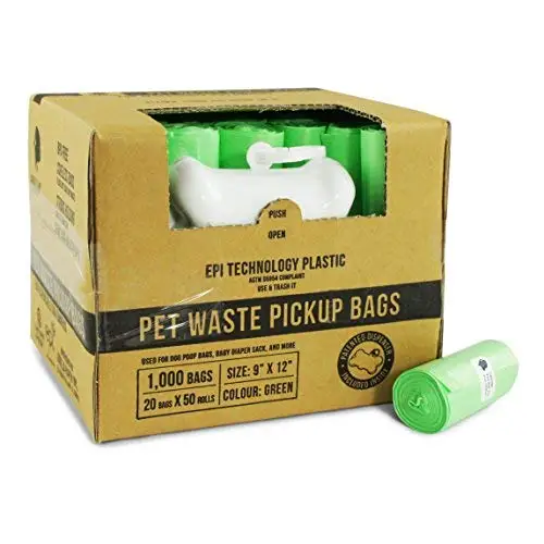 Supply 1000 Pet Poop Bags Free Dispenser-waste bin bag