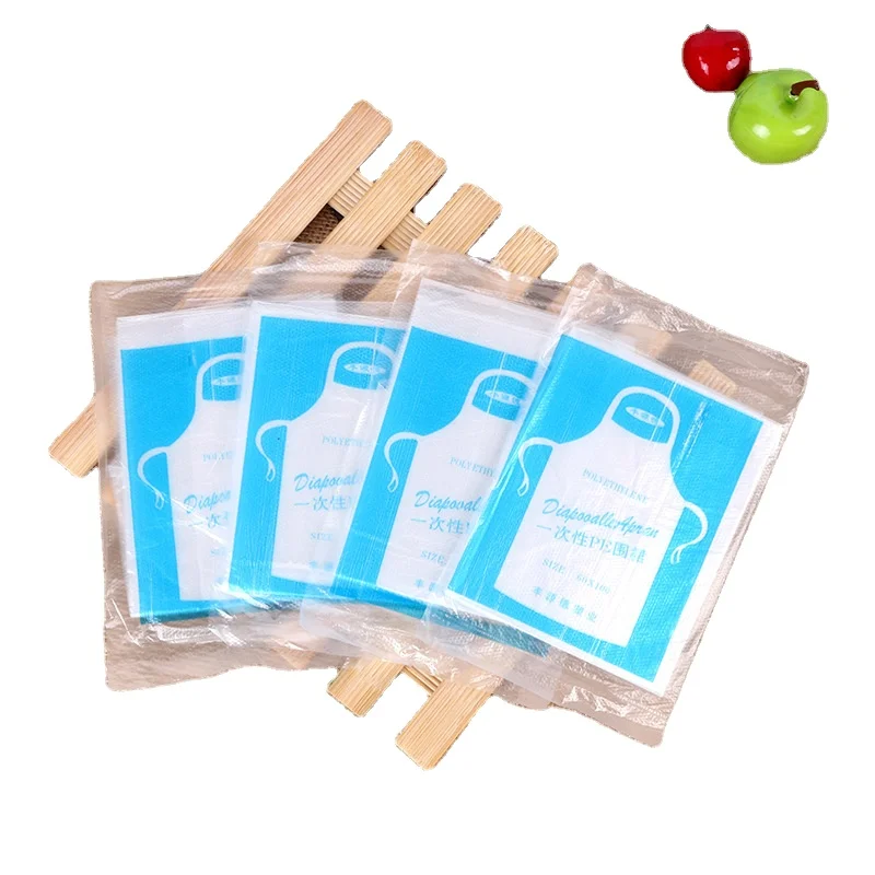 
plastic apron at meals kitchen cooking disposable apron oil waterproof one-time children dining Bib 