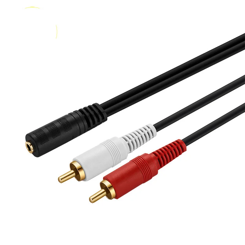 Аудиокабель WinAqum с разъемом 3,5 мм на 2RCA M/F HIFI, двойной RCA разъем «Мама» на 1/4 дюйма «папа» для сотового телефона, ПК, динамика, ноутбука T6330