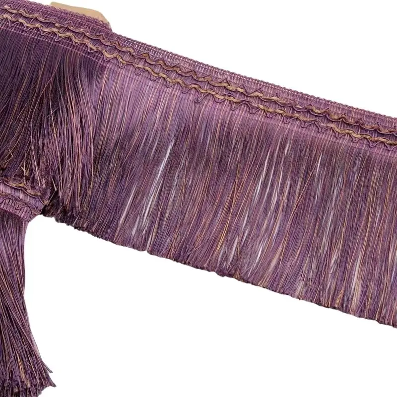 QW factory Satin Colorful Polyester Dance Skirt Dress Tassel Fringe Trim