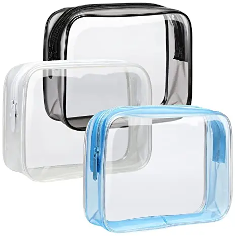 Custom PVC Cosmetic Makeup Bags Transparent Clear PVC Cosmetic Bag Travel Waterproof Toiletry Bag