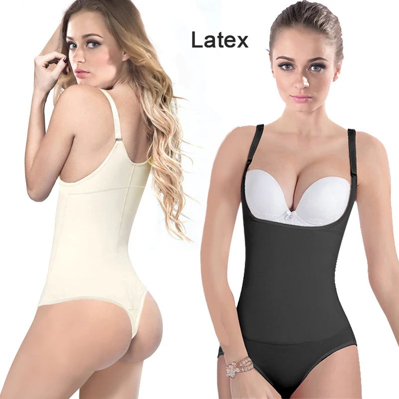 Dropship Latex Seamless Top Underbust Shoulder Strap Shaper De Body Faja Tanga One Piece Bodysuit Thong Shapewear For Women