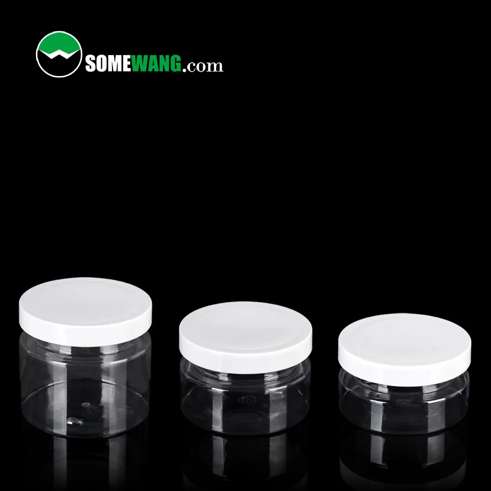 100ml 150ml 200ml PET Plastic Jars with Matte Metal Silk Screen Cosmetic Screw Lid Packaging Face Cream Essential Packaging