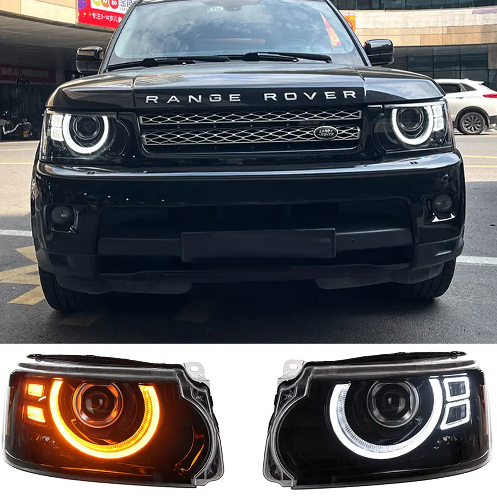 AKD Car Styling Headlight For Range Rover 2005-2013 Head Lights  Head Lamp DRL Running Turn Signal Angel Eyes Led Projector Lens