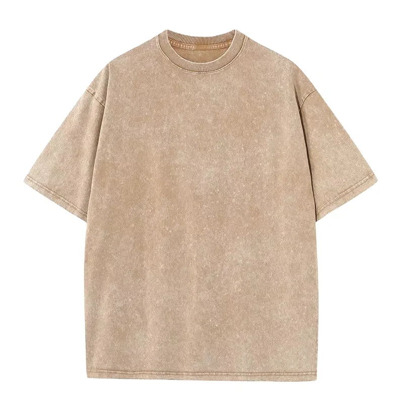 Wholesale 260gsm Stone washed Heavy Cotton vintage t-shirt Men street wear acid wash t shirt