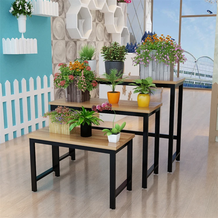 Wholesale iron flower stand nakajima high and low flow table display stand