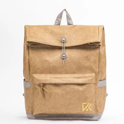 Wholesale Handmade Ecofriendly Waterproof wood Brown Paper Backpack Travel Bag