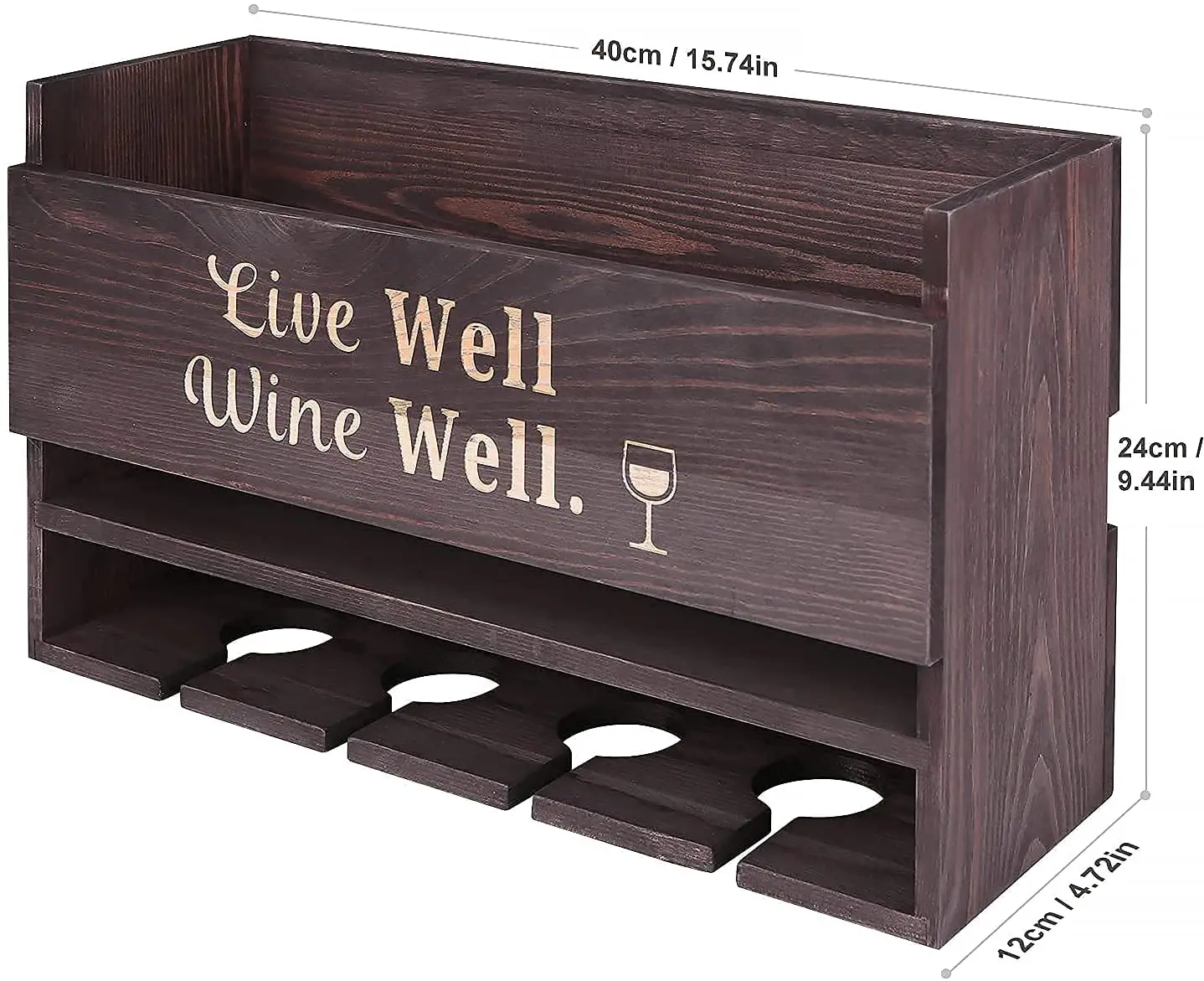 Custom Retro Hanging Wall Mounted Wood Bamboo Wine Display Rack Shelf For Living Room Wood Wall Mounted Wine Rack Bottle Holder