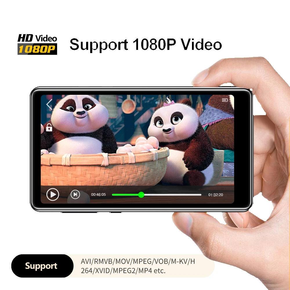 Новейший MP3 плеер с сенсорным экраном Hifi Запись музыкальный поддержкой фильмов FM радио TF карта цифровой
