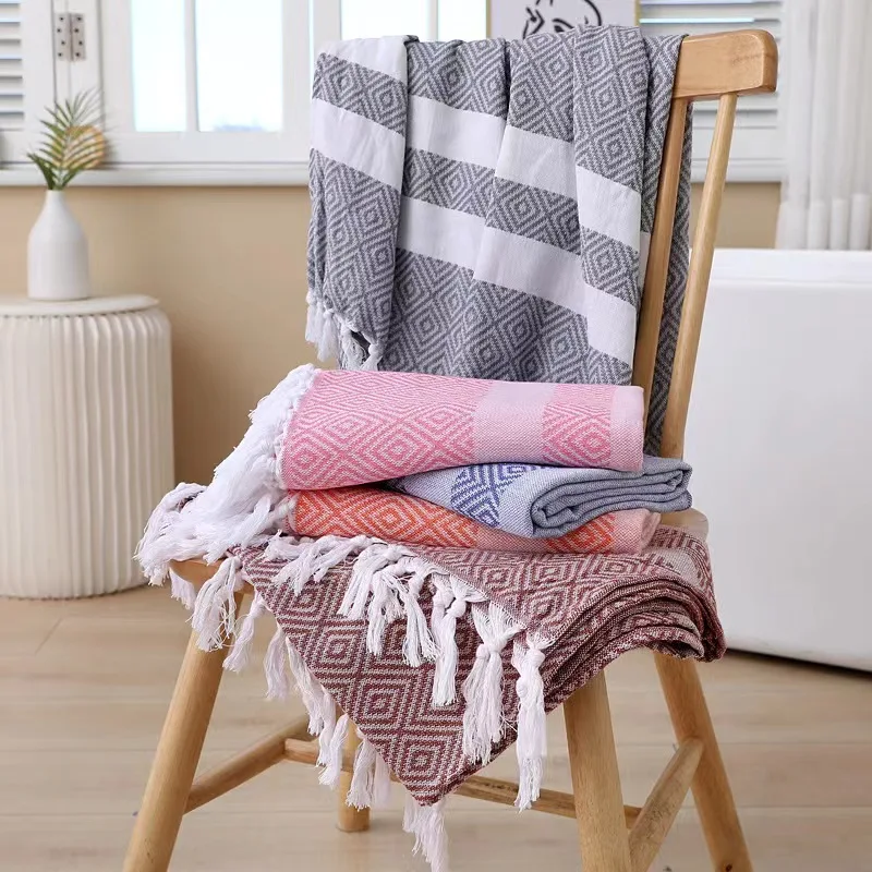 Summer Sublimation beach towel Large Turkish Towels Printed Striped Cotton Beach Towel