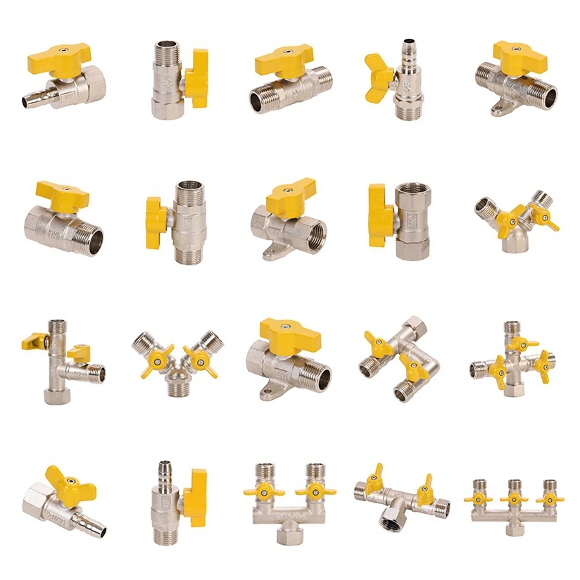 factory wholesale brass gas control valve water gas pipeline ball valve short handle brass valve