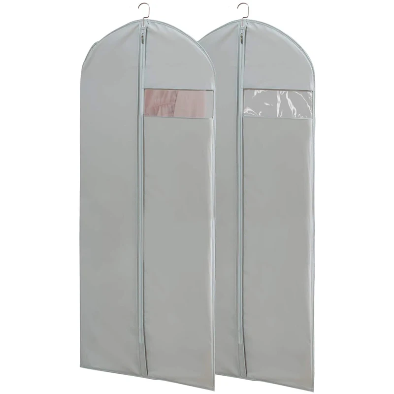 Customizable Transparent Window Dress Suit Organizer Plastic Bag Storage Garment Bag of Clothes Folding Hanging Garment Bag
