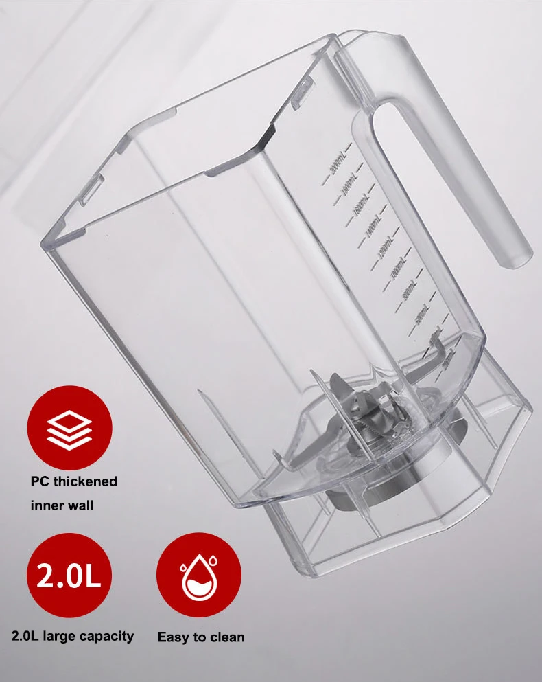 1800W AC Powerful Ice Crushing Blender Professional Kitchen Appliances Commercial Smoothie Blender Machine