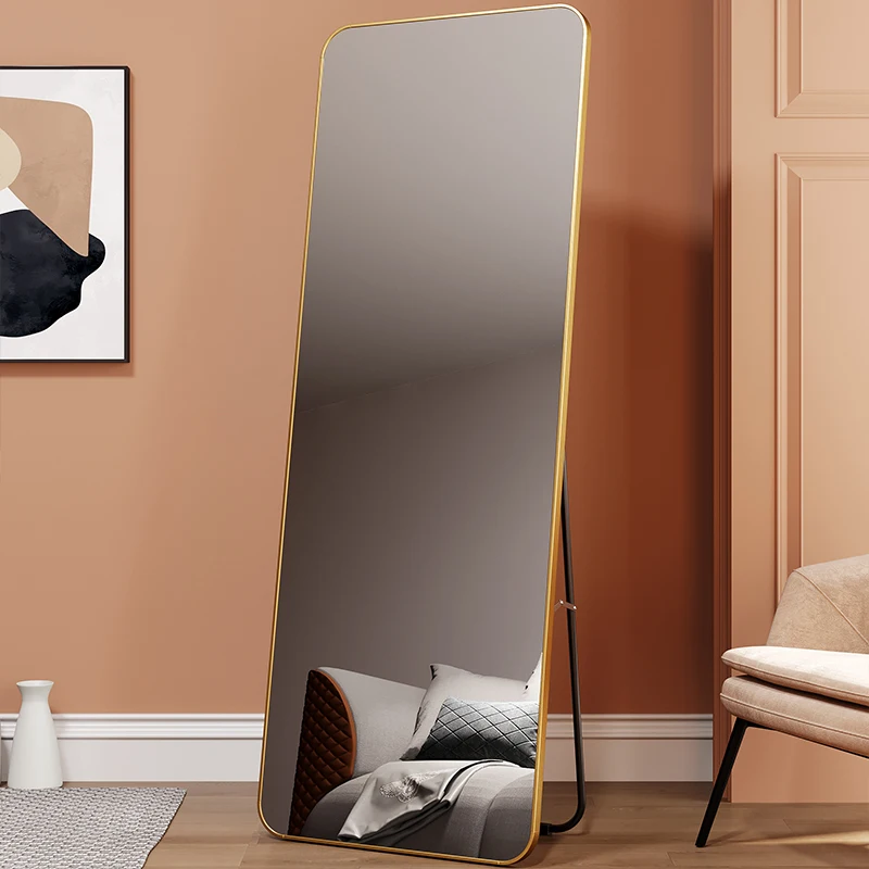Modern Full Size Framed Big Home Decor Wall Mounted Full Length Floor Beveled Aluminum Full Body Mirror For Dressing Room
