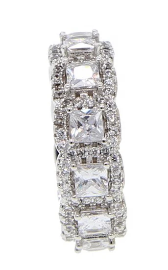 2024 new arrived luxury full cz eternity band wedding engagement fashion band ring