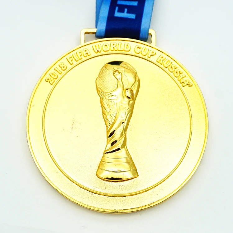 Manufacturer Cheap Printing  Gold Ribbon Engraving Sublimation Football Sports Blank Insert Custom Medal