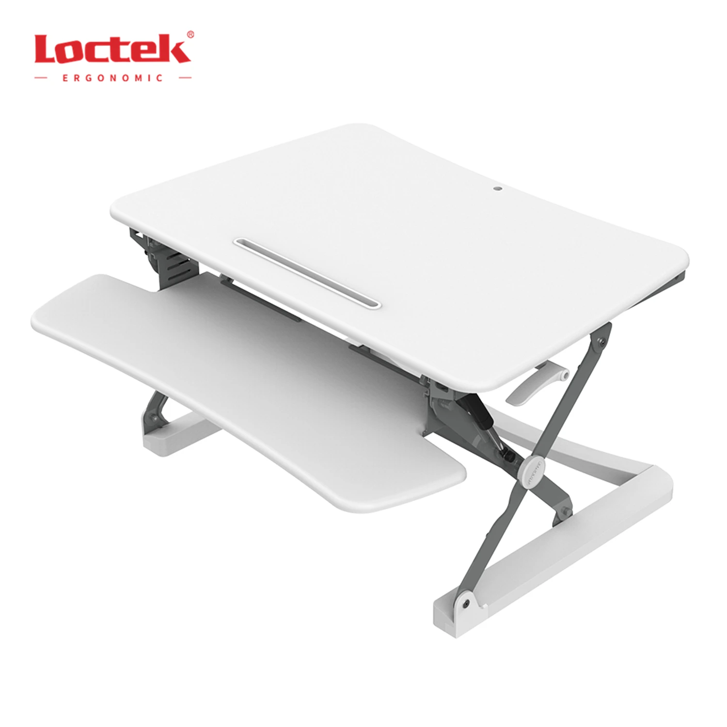 Height Adjustable Desk Gas Spring  X Lift Sit-stand Workstation Desk Converter With Retractable Keyboard Tray Loctek MT101M