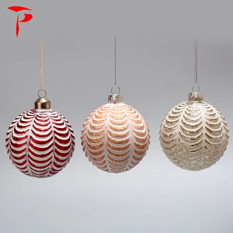 Wave Globe Hanging Christmas Tree Decoration Ornaments Glass Ball