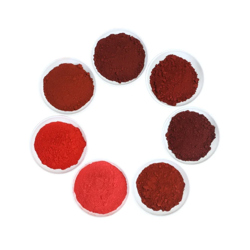 Production of high quality red brick with 120 synthetic iron oxide red inorganic pigment Fe2O3 powder in various colors