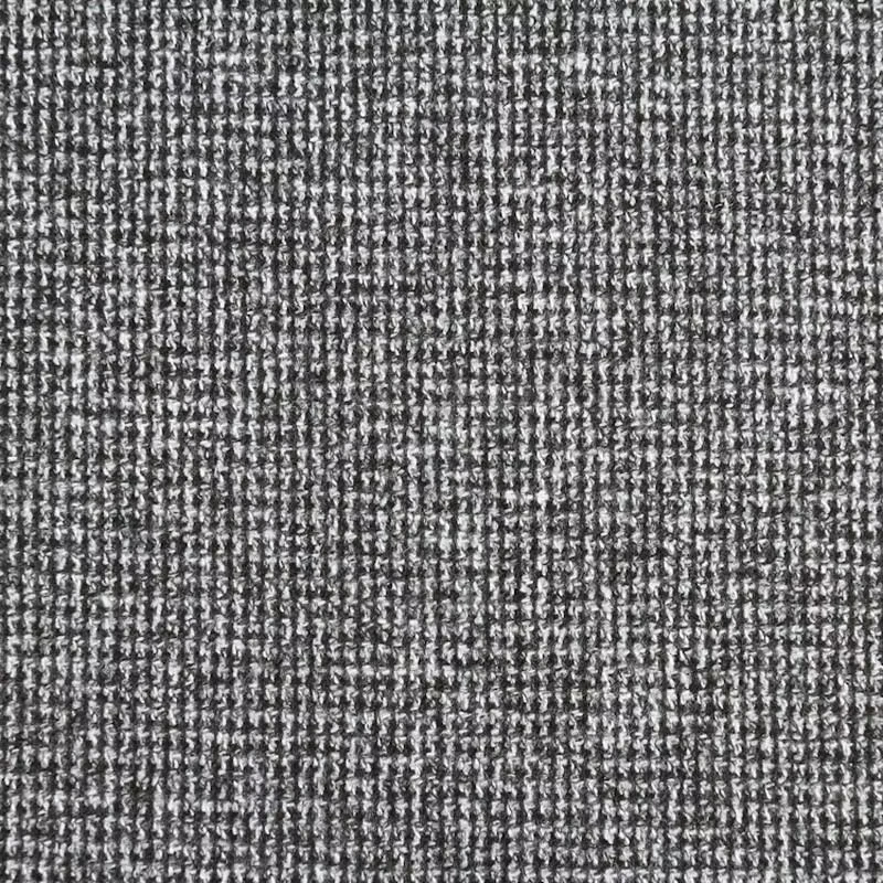 TR 345GSM small check grey polyester elastic knitted tweed fabric for coat