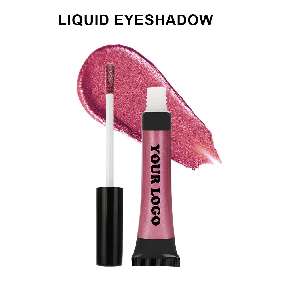 Single Color Shiny Glitter Glow Liquid Eyeshadow Long Wearing High Pigment Private Label Shimmer Makeup Vegan Liquid Eye Shadow