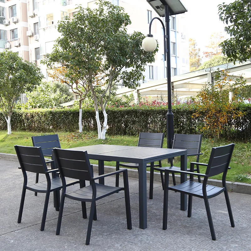 Modern aluminium outdoor restaurant outdoor furniture patio dinning table patio furniture set garden tables and chairs