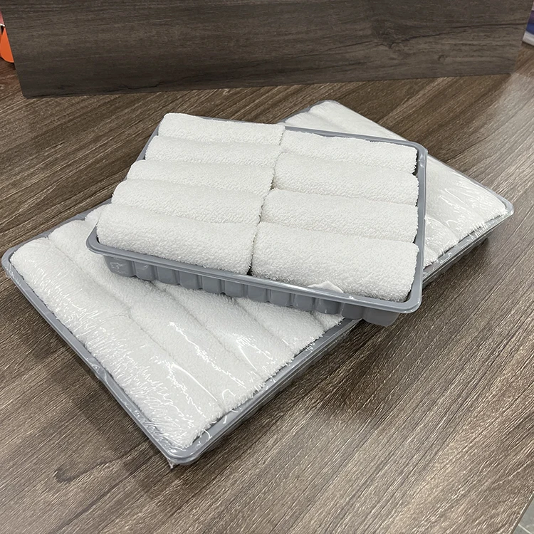 Custom logo kichen hand towel 100% cotton soft white hotel airline disposable compressed cotton face towel for airline spa